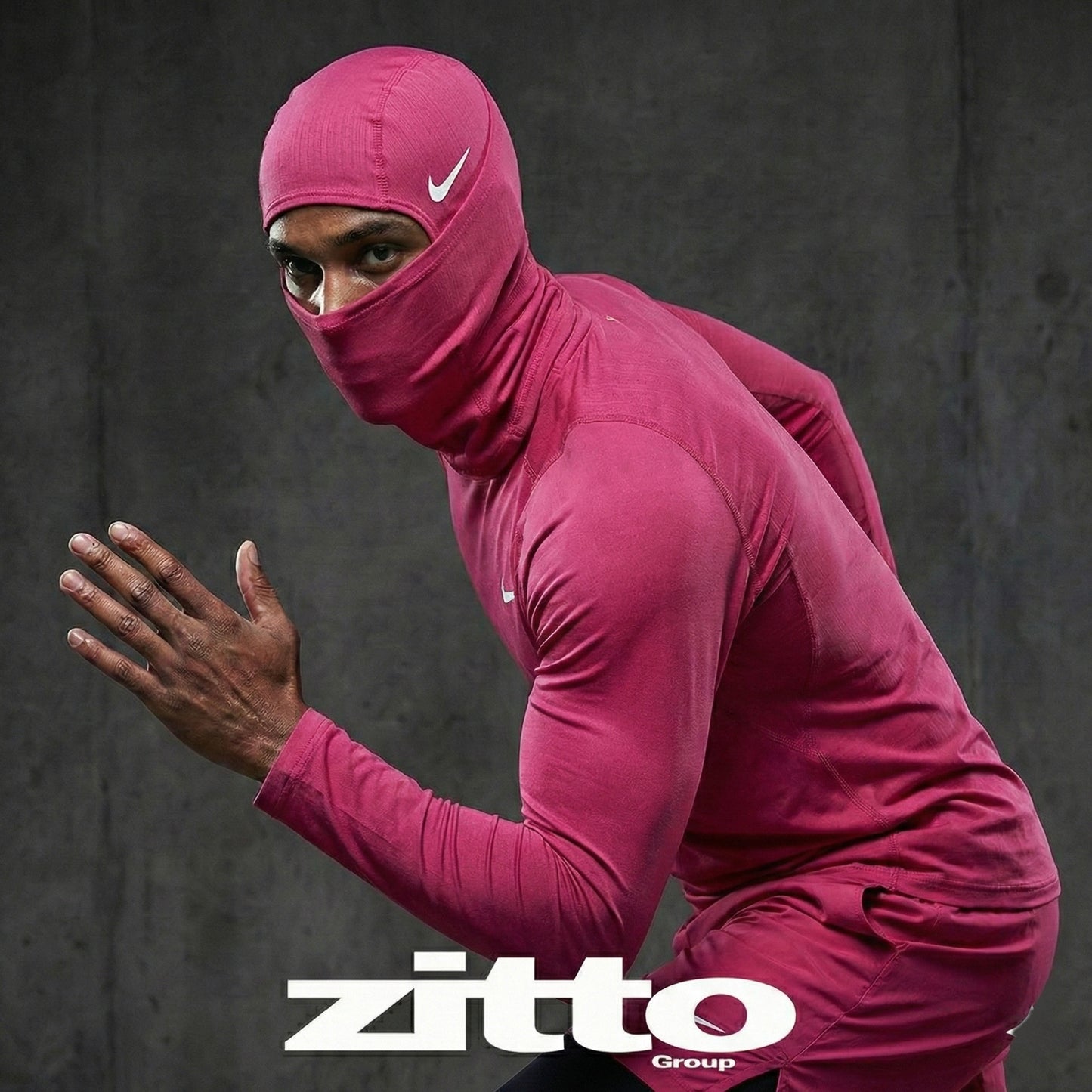 Nike Pro Hyperwarm Balaclava Hood Face Mask - Pink