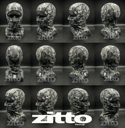 Nike Pro Hyperwarm Balaclava Hood Face Mask - Gray Camouflage