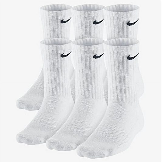 6 pairs Nike Everyday Plus Cushioned Training Crew - White